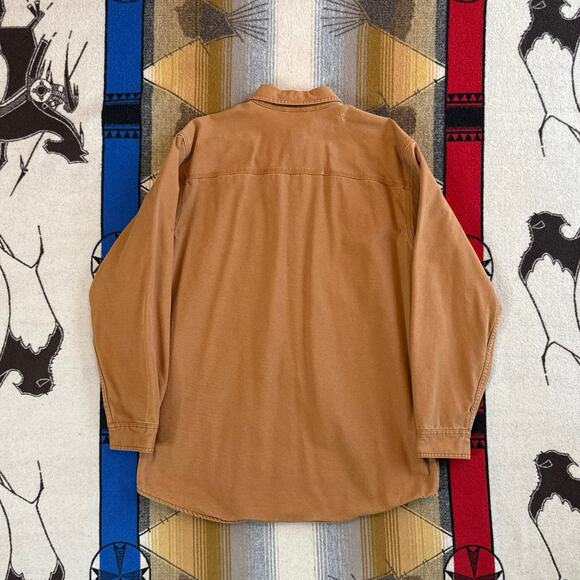 Vintage Men’s L.L. Bean Canvas Plaid Lined Shirt Jacket Size Large Tall Brown - Picture 3 of 10